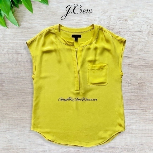 J.Crew lemon fluid silk relaxed fit pullover blouse *shop@iamwarrior - Picture 3 of 8